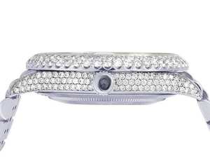 Montre de luxe BOJ R.O.L.E.X.08 pour homme, chiffres arabes, moissanite VVS, quartz blanc, acier, style hip-hop, 41 mm, mouvement japonais, fermoir caché - Product Image 5