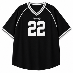 เสื้อสตรีทแวร์สีดำโอเวอร์ไซส์สำหรับผู้หญิง ลายกราฟิกหมายเลข 22 ทรงหลวม แขนสั้น สปอร์ต แคชชวล - Product Image 2