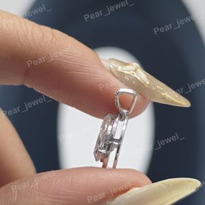 Colgante Solitario de Moissanita Corte Pera, Plata 925 con Baño de Rodio, Joyería Clásica para Compromiso de Mujer - Product Image 2