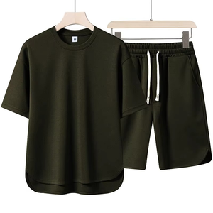 Ensembles courts pour hommes : T-shirts et shorts personnalisés, ensemble deux pièces oversize vierge, shorts et t-shirts pour hommes - Product Image 2