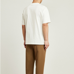 T-shirt homme en jersey uni 250g, mélange de coton mercerisé liquide, col rond, style vintage décontracté, respirant, anti-plis, séchage rapide - Product Image 6