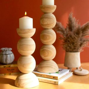 Base de Madera Artística para Velas, Pieza Decorativa para Residencias de Lujo, Hoteles Boutique y Áreas de Recepción - Product Image 1