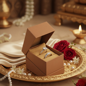 Caja de Regalo para Joyería de Cartón Rígido Minimalista, Ecológica, con Laminado Mate, Grabado en Relieve, con Inserto de Esponja, Portátil - Product Image 4