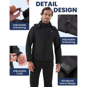 Veste Softshell Homme Légère et Isolante 2025 – Coupe-Vent Imperméable avec Doublure Polaire et Revêtement Anti-Pluie pour Randonnée et Voyage - Product Image 6