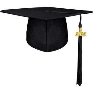 Cappello da laurea opaco unisex per adulti con nappa e ciondolo anno 2025 per scuole superiori e programmi di laurea/magistrali - Product Image 1