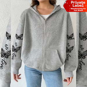 Sweat-shirts à capuche courts vierges pour femmes en gros, personnalisables avec étiquette - Product Image 1