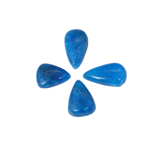 Apatita azul vibrante en forma de pera, cabujón, piedra suelta con base plana para anillo, colgante o joyería personalizada. - Product Image 1