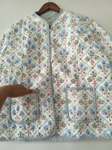 New Printed <b>Jacket</b>, Cotton <b>Quilted</b> Handmade Cotton Floral <b>Jacket</b> Reversible Strip <b>Quilted</b> Cotton <b>Jacket</b> Party Wear - Product Image 4