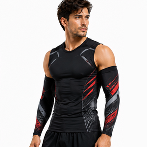 Mangas de compresión deportivas para hombre, personalizadas, atléticas, para correr, ciclismo, fitness, entrenamiento, transpirables, elásticas, de soporte y protección. - Product Image 4