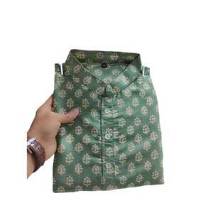 VÊTEMENTS DE FORME IMPRIMÉ PURE SOIE TRAVAIL POUR HOMME KURTA AVEC PAYJAMA VERT CLAIR - Product Image 1