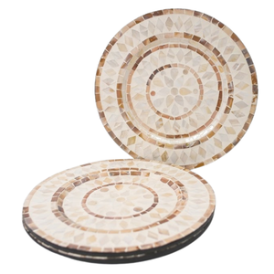 Mother of Pearl Charger Plate Shell Placemat for Boho Coastal Wedding Decor & Fine <b>Tabletop</b> <b>Storage</b> - Product Image 1