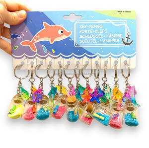 Bouteille de sable durable à motif animal imprimée UV avec breloques, porte-clés souvenir coloré, article cadeau, logo personnalisé, anniversaire - Product Image 6