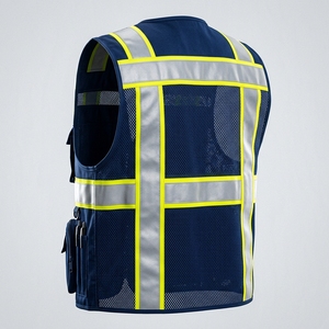 New Arrival Customized Color High Safety Vest Reflective Jacket Reflective Vest With Pockets - Product Image 5