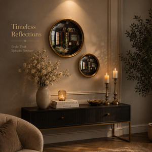 Luxury Modern Gold Metal <b>Wall</b> <b>Mirror</b> Set of 2 Decorative Round Hanging <b>Mirrors</b> for Living Room Bedroom Entryway Bathroom Home - Product Image 5
