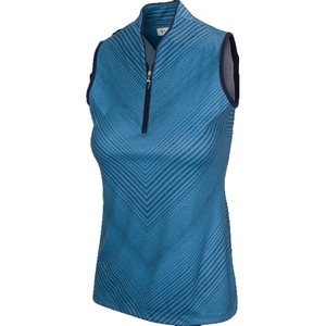 Camiseta Polo sin Mangas para Mujer, Diseño Geométrico Morado, Tejido de Secado Rápido, Estilo Deportivo Casual - Product Image 4