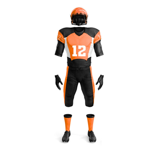 Uniforme de football américain unisexe à manches courtes imprimé 100% polyester, vêtements de sport personnalisables en gros, uniforme de football américain - Product Image 1