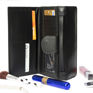 Coral Weavers Long Wallet Genuine Leather Unisex Multifunctional Durable <b>Large</b> Capacity Button Closure <b>Stone</b> Pattern Minimalist - Product Image 6