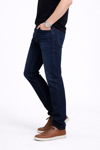 Jeans de Mezclilla Indigo Prime Classic Azul Oscuro de Corte Slim para Hombre – Comodidad Premium con Elasticidad y Cintura Media - Product Image 3