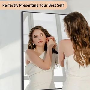 24x36 Inch Illuminated Vanity <b>Mirror</b> with Rectangular Black Metal Frame Sensor <b>Smart</b> <b>Mirror</b> for Home and Salon - Product Image 3