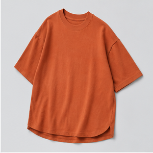 Custom Clay Orange Cotton Hemp Athletic <b>Mens</b> Oversized Short Sleeve T-Shirt MTS-OVR-0032 - Product Image 4
