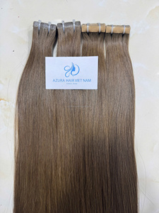 Wholesale Chocolate <b>Brown</b> Loose Wave Vietnamese Human Hair <b>Tape</b> In Extensions Double Drawn Remy Hair - Product Image 4