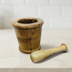 Best quality Wooden Mortar And Pestle Set Manual <b>Herb</b> <b>Grinder</b> Durable Mortar and Pestle Kitchen Used At Best Price - Product Image 5