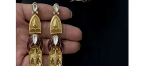 Lovely High Quality Moissanite <b>Studded</b> Brass Gold Plated Classic Statement Necklace <b>Earring</b> <b>Set</b> Women's Engagement Wedding Party - Product Image 2