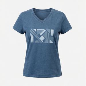 T-shirt en fibre de bambou écologique pour femmes, personnalisable, imprimé 3D, patchwork, design à carreaux, haut confortable et doux, couleur personnalisée - Product Image 1