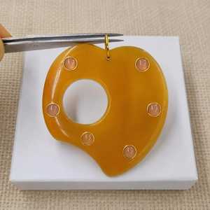Natural <b>Crystal</b> <b>Real</b> Touch Round Handmade Horn Bohemian Love Theme Wedding Ethnic Fashion Necklace Pendant MN EXPORTS - Product Image 3