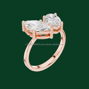 แหวนหมั้นเพชรสีทอง10K ประดับอินเตอร์เน็ตสำหรับเจ้าสาว - Product Image 1