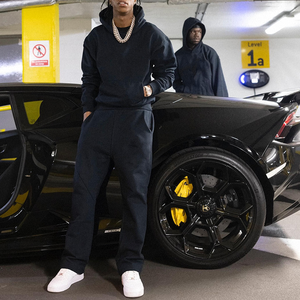 Custom Sweatsuit Hoodies and Jogger Set Streetwear Oversized <b>Hoodie</b> & French Terry Sweatpants Set Tracksuit Manufacturer for Men - Product Image 5