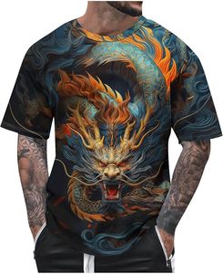 T-shirt imprimé pour homme de haute qualité avec motif numérique 3D par sublimation, manches courtes, col rond, coupe ample, décontracté - Product Image 1