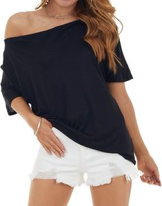 Plain Womens Drop Shoulder Half Sleeve Cotton Womens <b>T</b> <b>Shirt</b> Party Wear - Product Image 3