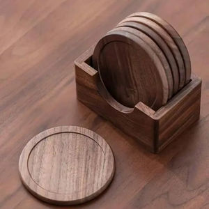 Posavasos Redondos de Madera para Tazas de Té, Diseño Moderno, Ecológicos, Reutilizables, de Calidad de Exportación - Product Image 1