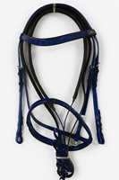 BLUHORSE BH-4101 Bridon et rênes pour cheval de haute qualité, couleur personnalisée, en cuir synthétique PVC imperméable, boucles en acier inoxydable, sur mesure