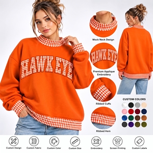 Sudadera Personalizada con Cuello Alto, 100% Algodón Peinado, Felpa, Peso Pesado 460 GSM, Talla Grande, Invierno, Bordada - Product Image 1