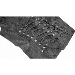 Fashion Men's Outfit <b>Punk</b> Sleeveless Waistcoat Gothic Lace-Up Detailing Rock Motorcycle Vest Coat 2026 - Product Image 5