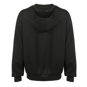 Sweat-shirt à capuche zippé noir pour homme, imprimé squelette en strass, style gothique oversize, manches classiques, en coton tricoté, pour l'automne. - Product Image 2
