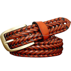 เข็มขัดลำลองหนังแท้ลายหนังแท้สำหรับผู้ชายพร้อมเข็มขัดหนังถักและอุปกรณ์เสริม - Product Image 3