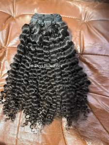 Extensiones de Cabello Remy Indio Rizado con Cordón, Doble Trama a Máquina, Cabello Humano Virgen sin Procesar con Ondas de Agua para Trenzas - Product Image 4