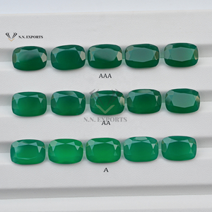 Stock en vrac 10x14mm Onyx vert naturel, forme coussin allongée, pierre précieuse en vrac de qualité supérieure pour la fabrication de bijoux, meilleure collection - Product Image 1