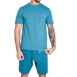 Conjunto Casual de Otoño para Hombre, Camisa de Manga Corta Bordada y Pantalones Cortos, Sensación Suave y Cómoda para Relajarse en Casa - Product Image 3