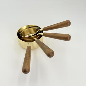 Producto en Oferta, Cucharas Medidoras de Acero Inoxidable de Alta Calidad, Color Dorado con Mango de Madera, Taza Medidora Ecológica - Product Image 2