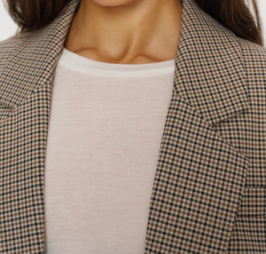 Chaqueta Blazer a Cuadros para Mujer, Diseño Personalizado OEM de Alta Calidad, Cuello de Solapa Elegante, Manga Larga, Ropa de Trabajo de Oficina, Traje de Moda - Product Image 4