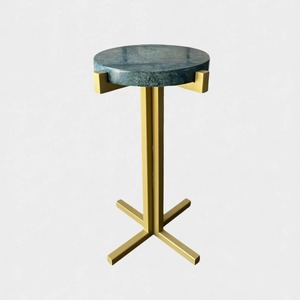 Assured Modern Marble Top <b>Side</b> <b>Table</b> with Brass Base Contemporary Living Room Furniture Decorative Coffee <b>Table</b> - Product Image 1
