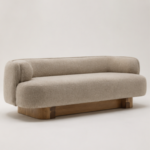 Sofá Moderno de Lujo Curvo Tapizado con Base de Madera Sólida para Sala de Estar, Apartamento, Hotel, Villa, Resort, Muebles de Salón - Product Image 2