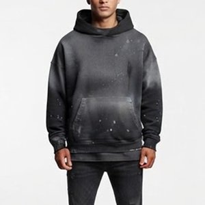 Nueva Sudadera con Capucha Extra Grande Personalizada para Hombre, Estampado Galaxia Negro, Corte Regular, Informal, para Otoño, Poliéster, Felpa Francesa, Transpirable - Product Image 1