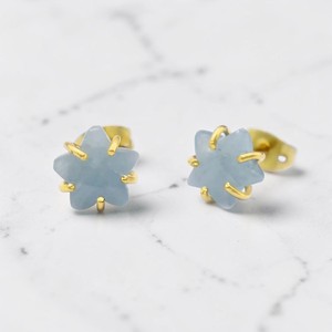 Wholesale Luxury Brass Star Shaped <b>Stud</b> <b>Earrings</b> for Women Aquamarine Zircon <b>Studs</b> Prong Setting Gold Plated Fashion Jewelry - Product Image 1