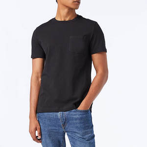 Camiseta Negra Lisa para Hombre, Precio al por Mayor, Corte Holgado Informal, Material de Algodón, Ropa Deportiva, Camiseta para Hombre con Logotipo Personalizado - Product Image 2