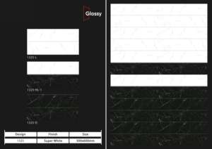 กระเบื้องบุผนังเซรามิกแบบมันเงา ขนาด 30x60 ซม. (300x600 มม., 12x24 นิ้ว) คุณภาพพรีเมียม สำหรับตกแต่งผนังภายในห้องน้ำและห้องครัวสไตล์โมเดิร์น - Product Image 4